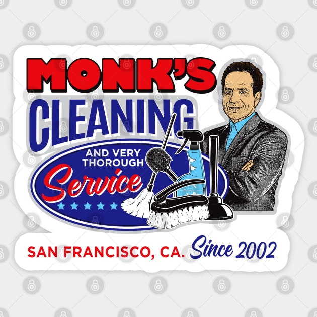 Monk's Cleaning Service Lts Sticker by Alema Art